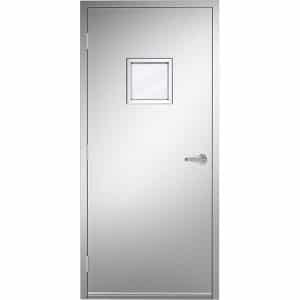 18ga 304 Stainless Steel Door No 4 Finish 12 x 12 Tempered Vision Lite Product Image