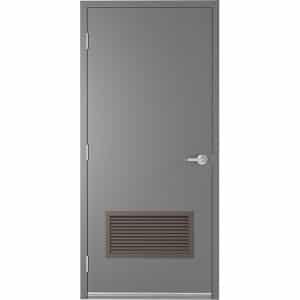 Commercial Steel Door with 24 x 12 Louver
