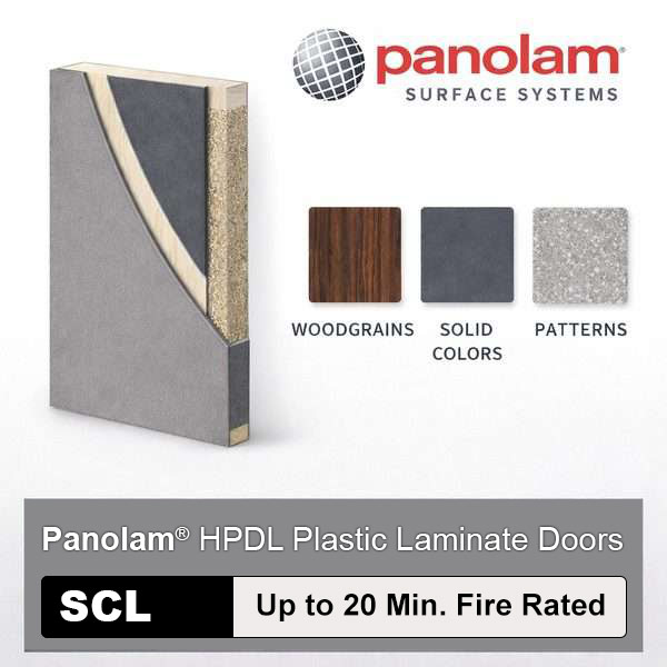 Panolam High Pressure Decorative Laminate Commercial Wood Doors with Structural Composite Lumber Core
