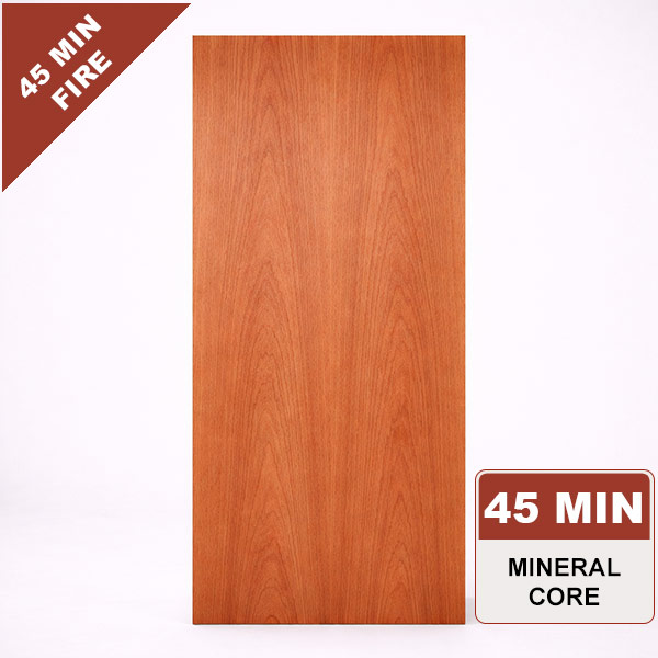 Plain Sliced Mahogany Commercial Wood Door, 45min. Fire Rated Mineral Core, Stain Grade
