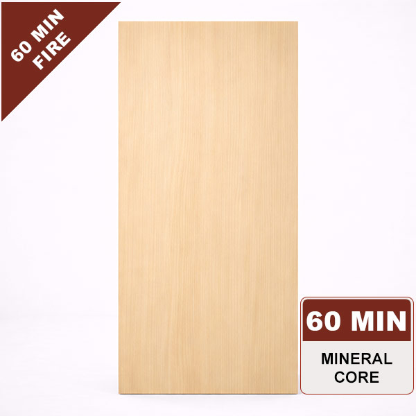 Rift Cut White Oak Commercial Wood Door, 60min. Fire Rated Mineral Core, Stain Grade