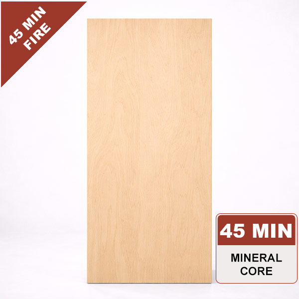 Rotary Natural Birch Architectural Wood Door, 45min. Fire Rated Mineral Core, Stain Grade