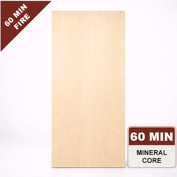 Rotary White Birch Commercial Wood Door, 60min. Fire Rated Mineral Core, Stain Grade