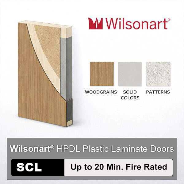 Wilsonart High Pressure Decorative Laminate Commercial Wood Doors with Structural Composite Lumber Core