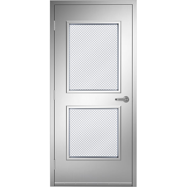 Type 304 Stainless Steel 2-Lite Commercial Door with #4 Brushed Finish